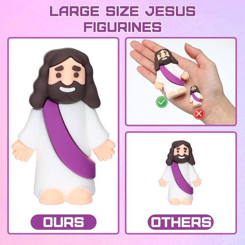 Barydat Jesus Figurines - 3.2 Inch Classic Christ Savior Dolls for Easter Parties | 10 Pack