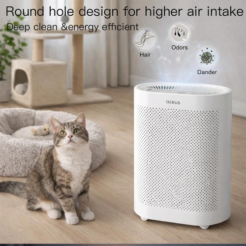 Azeus FS32 Air Purifier - True HEPA Filter for Homes & Offices | Covers Up to 1076 Sq. Ft. | Captures Smoke, Dust & Pet Dander
