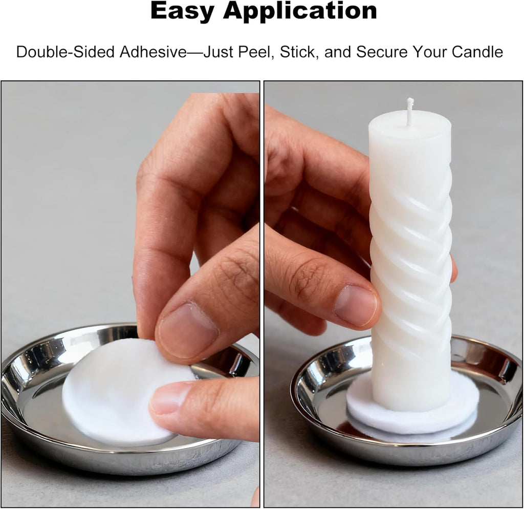 Skiennix 32Pcs Candle Adhesive Grippers - Sticky Dots for Taper Candles & Holders | Perfect for Holiday Decor