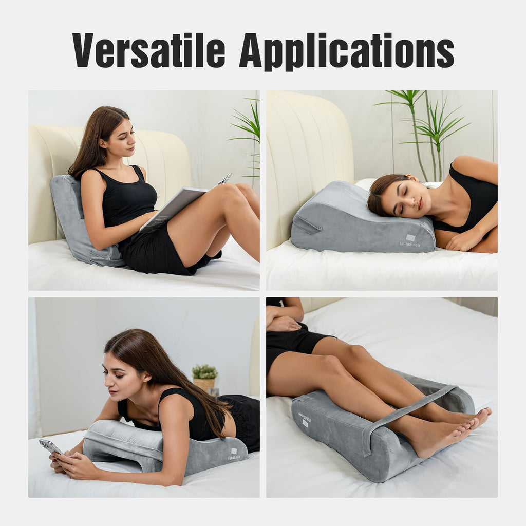 LightEase Leg Pillow, Knee Elevation Pillows, Foot Elevating for Sleeping, Rest, Blood Circulation, Surgery, Back Pain, Swelling