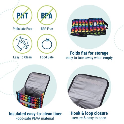 Wildkin 15 Inch Kids Backpack Bundle with Lunch Bag (Rainbow Hearts)