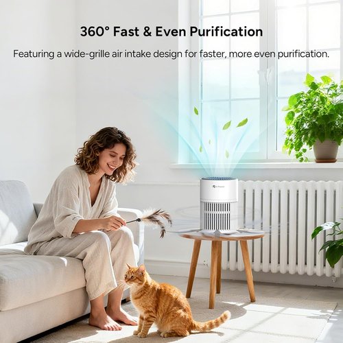 Dr. Prepare Air Purifier - H13 HEPA Filter, 15 dB Sleep Mode, 360° Air Inlet | Covers Up to 1075 ft²