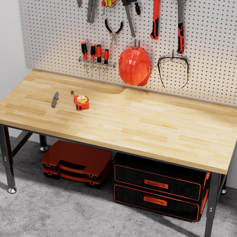 Solid Wood Butcher Block Countertop - 12"x7.5"x0.5" Unfinished Butcher Block Table Top, Solid Cutting Board for DIY Washer Dryer, Kitchen Countertop, Workbench, 1ft