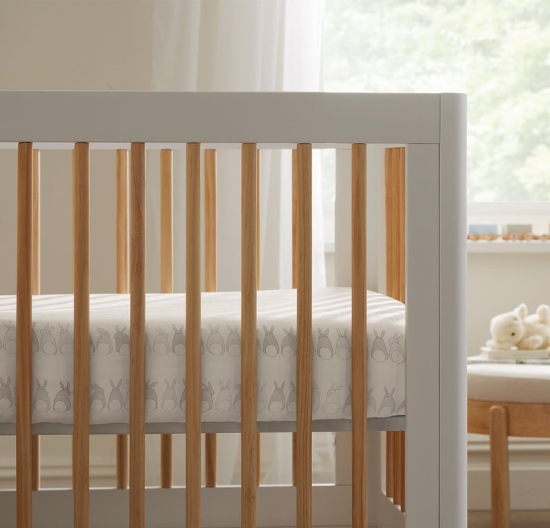 Boll & Branch Signature Hemmed Fitted Baby Crib Sheet for Boys and Girls - One Size, White - Toxin-Free, Soft, Sateen 100% Organic Cotton - Top-Stitched Elastic Band, Secure Fit for Standard Cribs