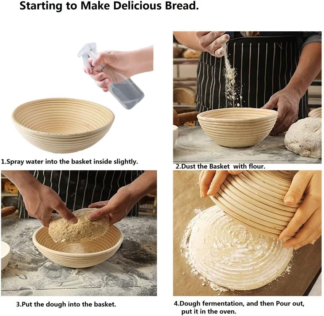 Regine Switzerland 5-Inch Round Banneton Basket - Perfect for Bread Proofing & Sourdough Baking | 6 Pack