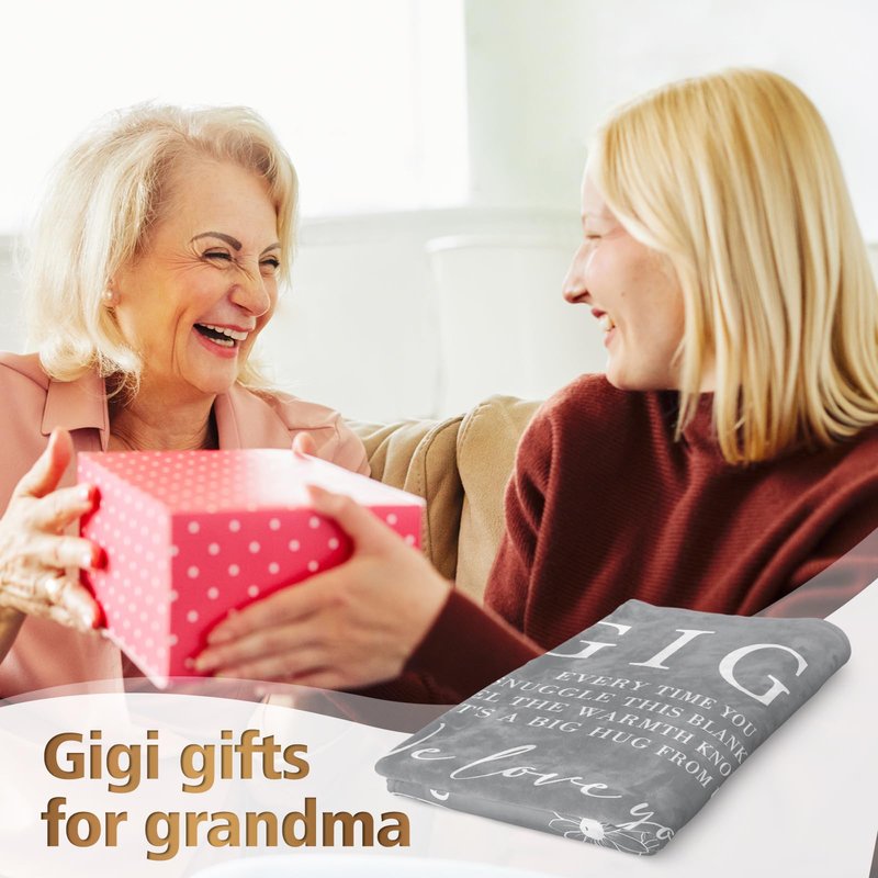 GiltGlimmer Mothers Day Gigi Gifts for Grandma, Gifts for Gigi Blanket, Grandma Birthday Gift from Grandkids, to My Gigi Throw Blanket 50" x 60"
