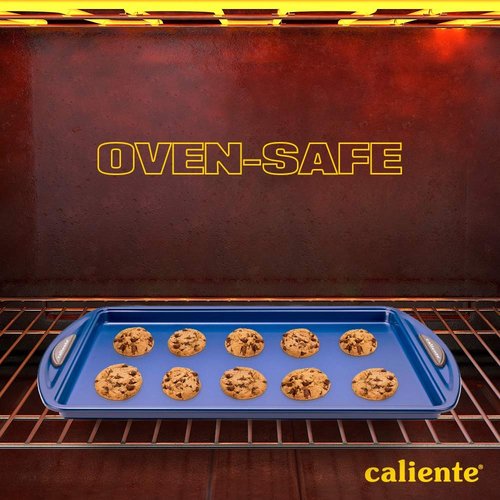 Caliente Nonstick Bakeware Set of 8 | Premium Baking Sheets, Loaf & Bread Baking Pans, Pizza, Roasting & Cake Pans | Durable Carbon Steel Baking Set | Housewarming, Wedding, Chefs & Bakers Gift