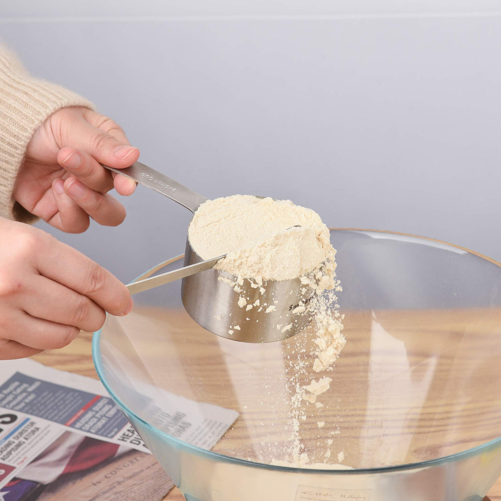 Smithcraft Measuring Cups Set, 18/8 Stainless Steel Measuring Cups Set with Magnetic Conversion Chart, Dry&Liquid Metal Measuring Cups for Baking&Kitchen, Metric&US 8 Measuring Cups with 2/3cup&3/4cup