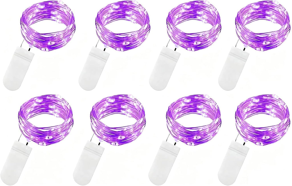 VOOKRY 30 LED Fairy Lights - 10 ft Waterproof Purple String Lights for Weddings, Parties & Decor