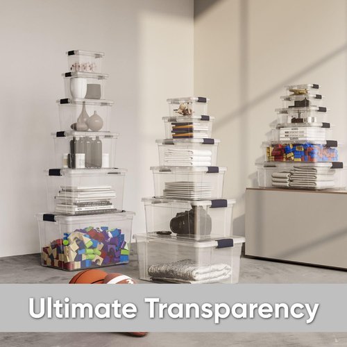 Superio Clear Storage Boxes with Lids, 7.4 Quart BPA Free Plastic Containers, Bins for Organizing, Stackable Crates, Organizer Totes for Home, Office, School, and Dorm