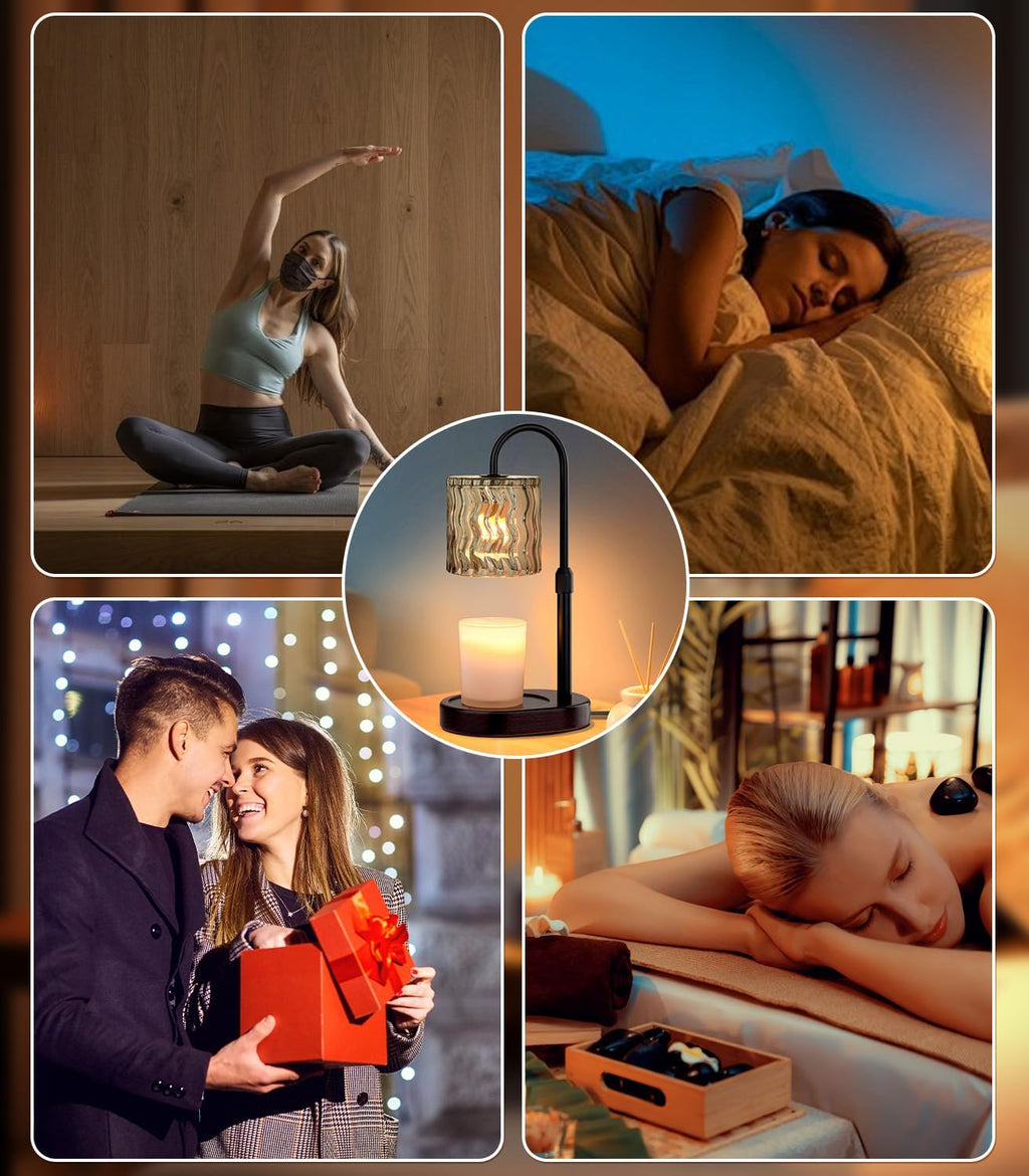 Skiennix Candle Warmer Lamp - Electric Timer & Dimmable Height Adjustable Burner for Scented Wax Melts