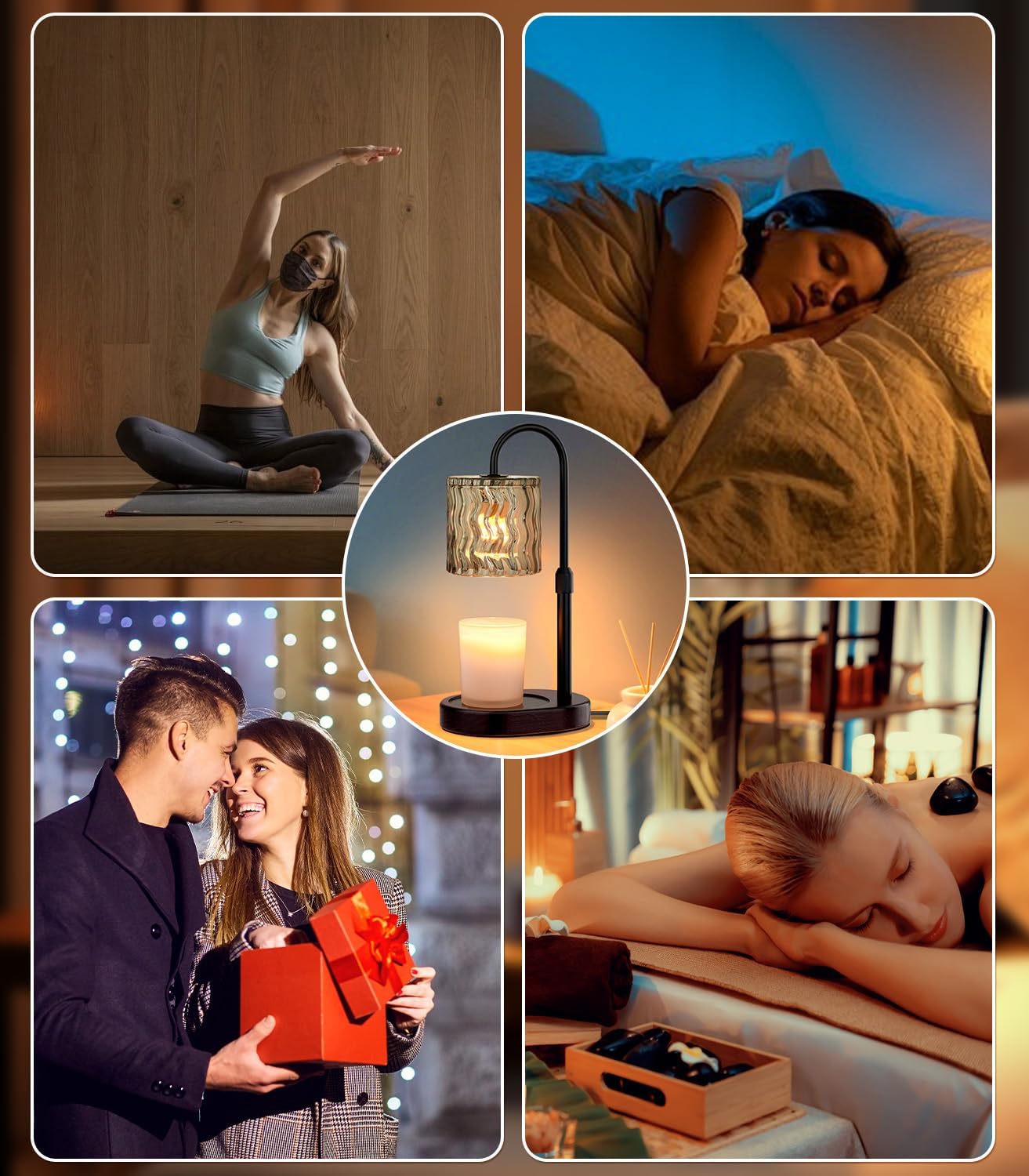 Skiennix Candle Warmer Lamp - Electric Timer & Dimmable Height Adjustable Burner for Scented Wax Melts