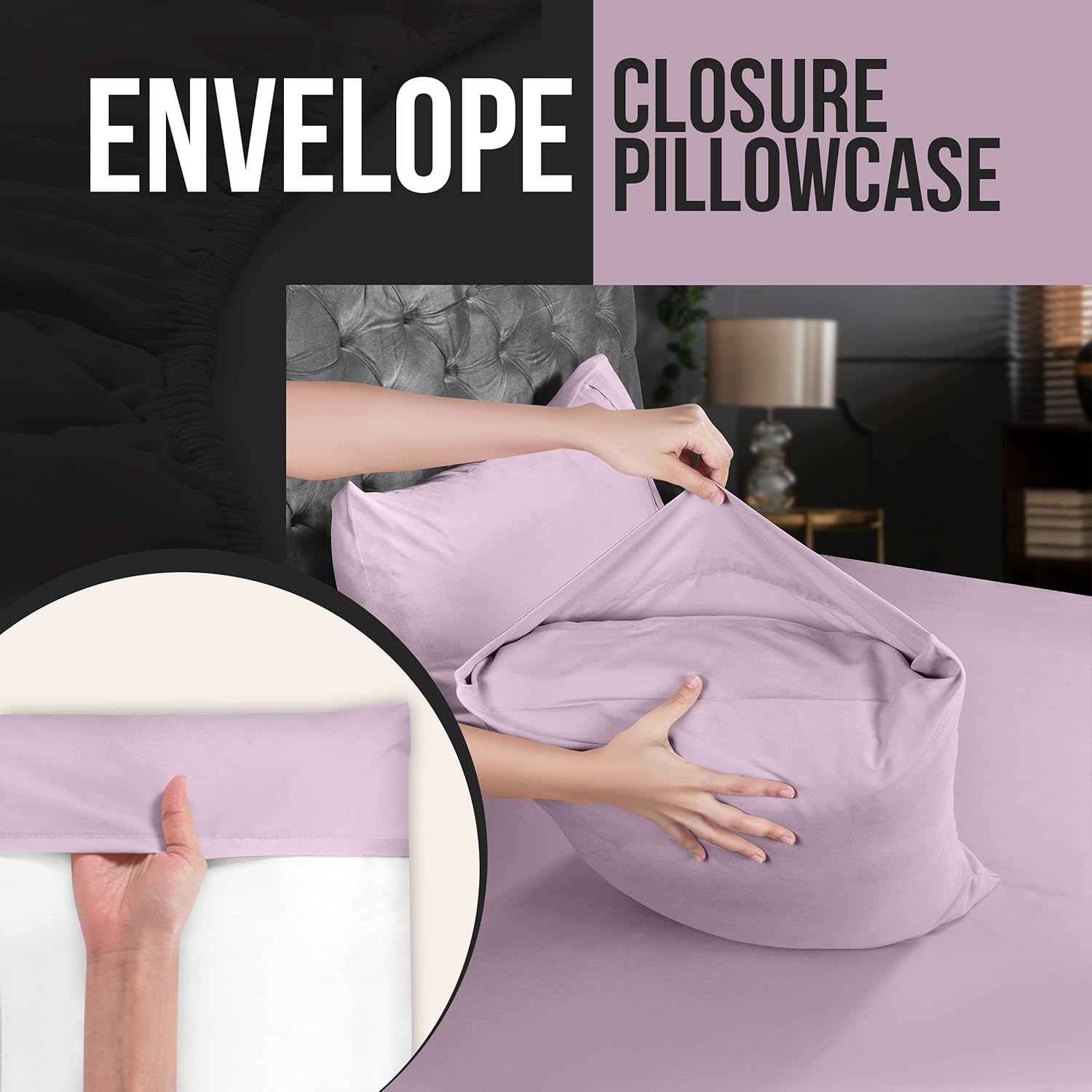 Utopia Bedding Queen Pillow Cases - 4 Pack Soft Brushed Microfiber - Fade Resistant 20 x 30 Inches | Lavender