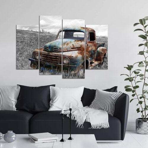 DuoBaorom Large Classic Truck Artwork Country Wall Decor Tractor Wall Art