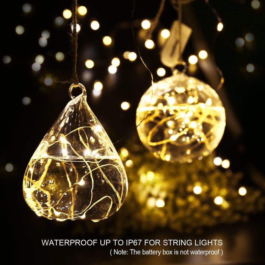 MUMUXI Fairy Lights - 20 Pack 7.2ft Battery Operated Mini LED Twinkle Lights | Waterproof Copper Wire, Warm White