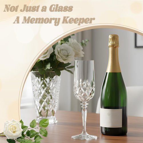 LEYIQU Detachable Plastic Champagne Flutes 7oz (Set of 12, Clear), Reusable Shatterproof Unbreakable Champagne Glasses, Toasting Cups for Wedding, Party, Mimosa Bar, Anniversary & Event Drinks