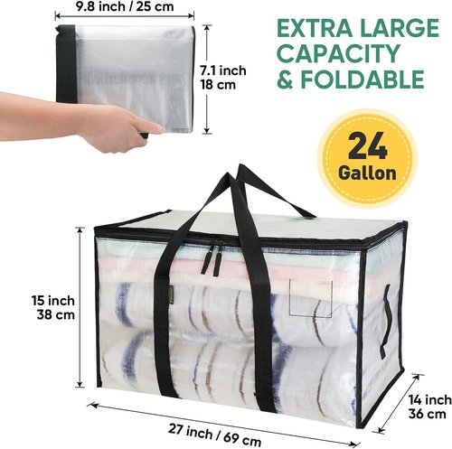 BALEINE Oversized Moving Bags - 6-Pack with Reinforced Handles for Easy Storage | Durable China Containers