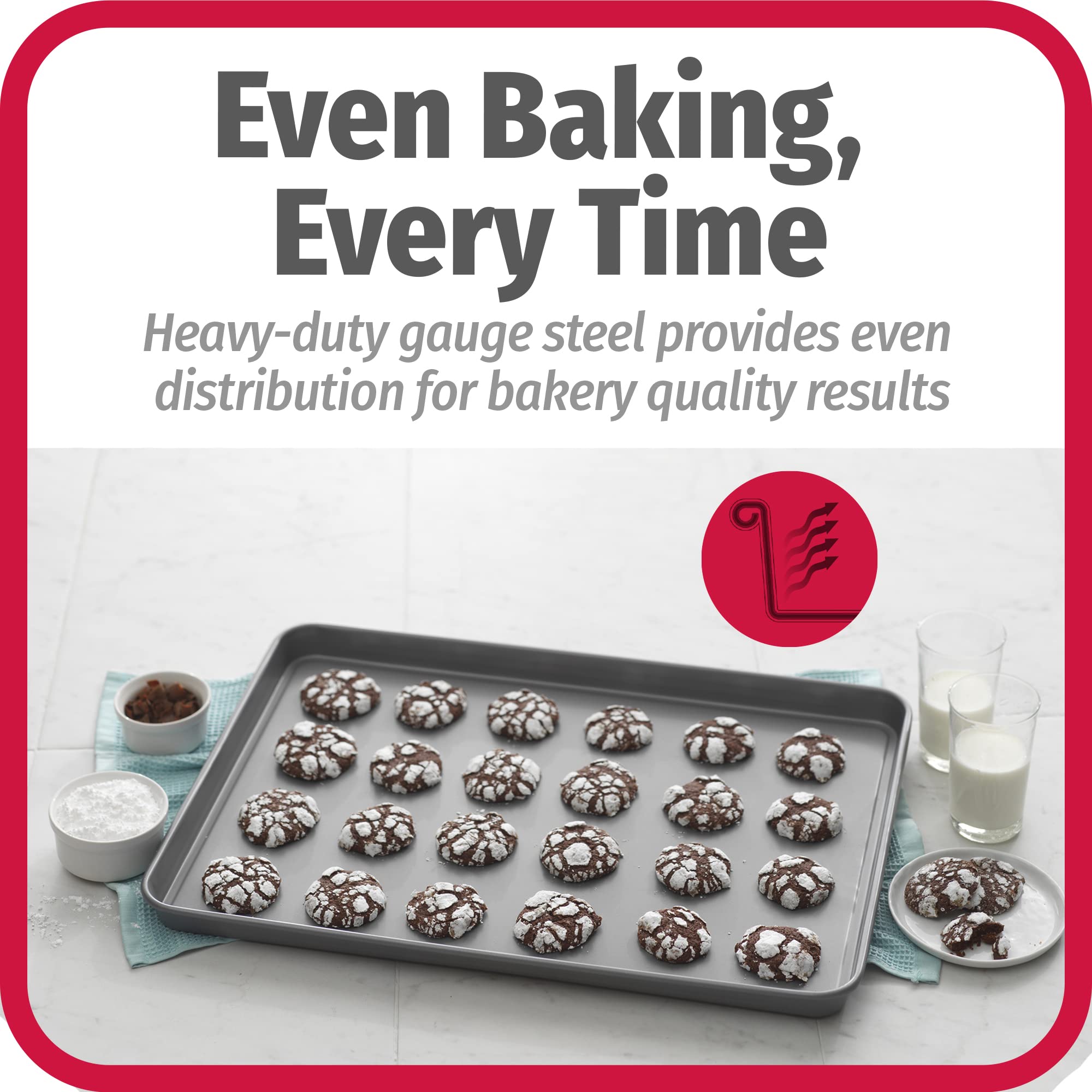 GoodCook Everday Nonstick Carbon Steel 15” x 21” Baking Sheet Set, 2 Pack – Extra-Large Carbon Steel Cooking Pans, Bakeware Set, Cookie Sheets for Baking, Oven Pan Set