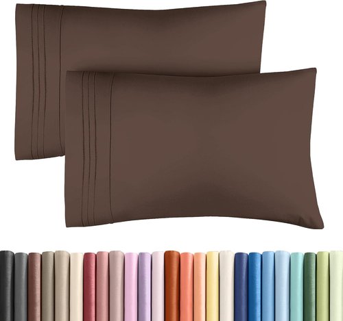 King Pillow Cases by [Brand Name] - Ultra Soft Hotel Quality Covers | Wrinkle-Free, Stain & Fade Resistant - 2 Piece Set in Brown