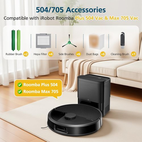 iRobot Roomba 504/705 Replacement Parts Kit - 19-Pack Accessories with Roller Brushes, Filters & Dust Bags