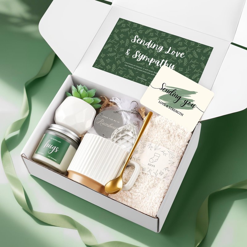 Ceiner Sympathy Gifts for Loss of Loved One, Memorial Condolences Gift Basket with Suncatcher for Loss of Mother Father Husband Friend Child Baby, Bereavement Grief Care Package for Women Healing