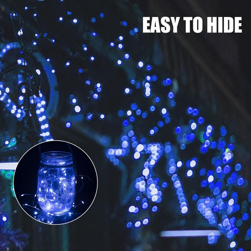 Brightown LED Fairy Lights - 12 Pack Waterproof String Lights | 7 Feet, 20 LED, Blue for Weddings & Parties