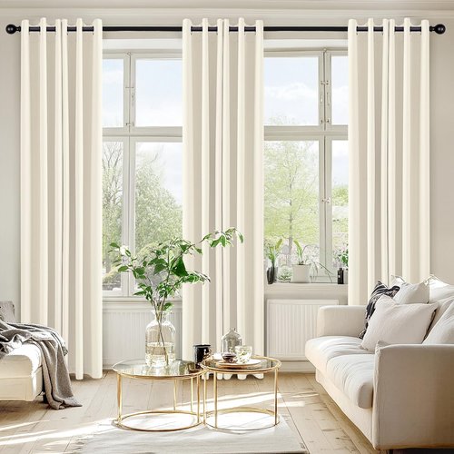 MIULEE Birch Blackout Curtains - Thermal Insulated Room Darkening Drapes | 84-Inch, 2 Panels, Noise Reduction