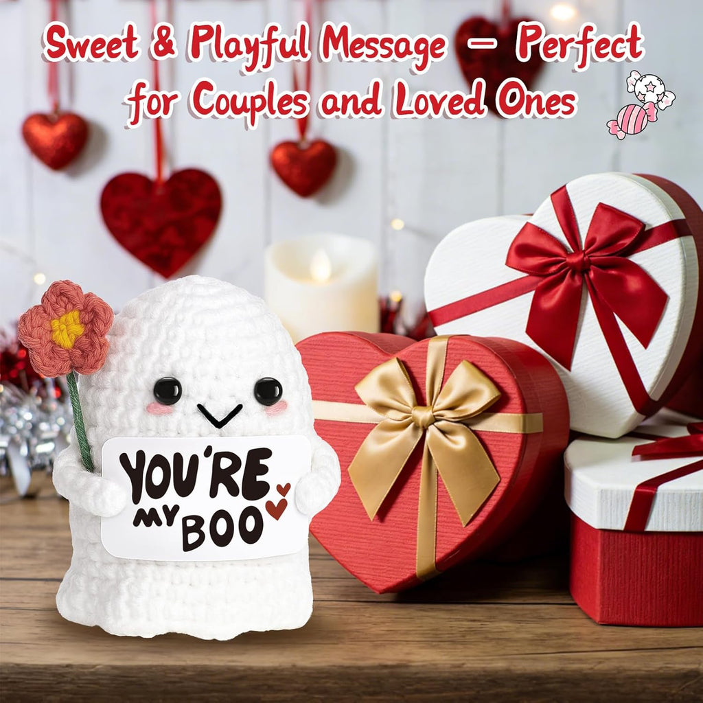 You're My Boo Crochet Ghost - Cute Anniversary Gift for Him/Her | Perfect for Valentine's Day & Halloween