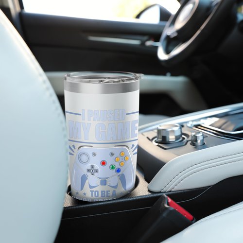 Junior Groomsman Video Gamer Paused My Game Junior Groomsmen Stainless Steel Insulated Tumbler