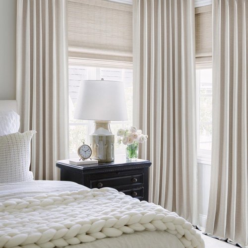 MIULEE 100% Blackout Curtains - Linen Pinch Pleated Thermal Insulated Drapes | 92 Inch Long, Beige, 2 Panels Set