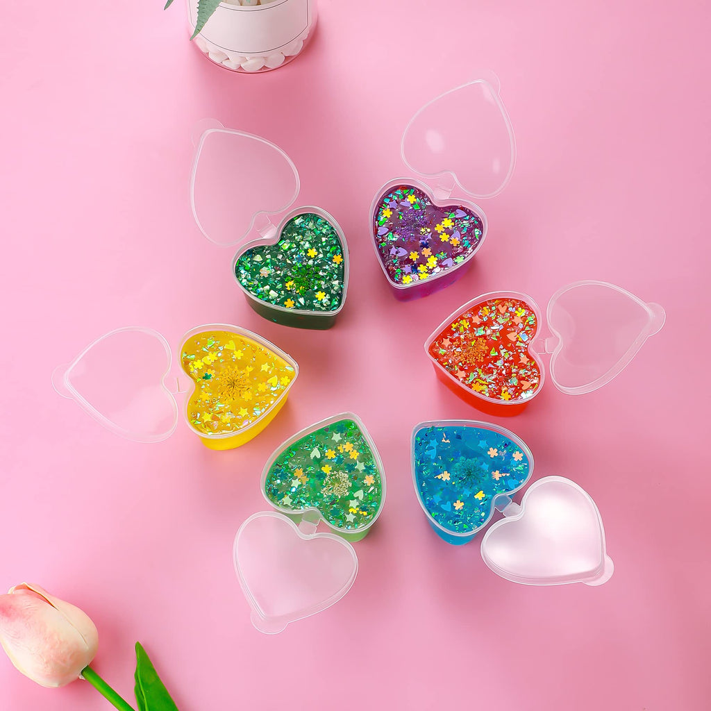 Disposable Plastic Cups with Leak-Proof Lids and Heart-Shaped Souffle, Jello, Condiment Containers - 100 Sets, 1.5 oz Each