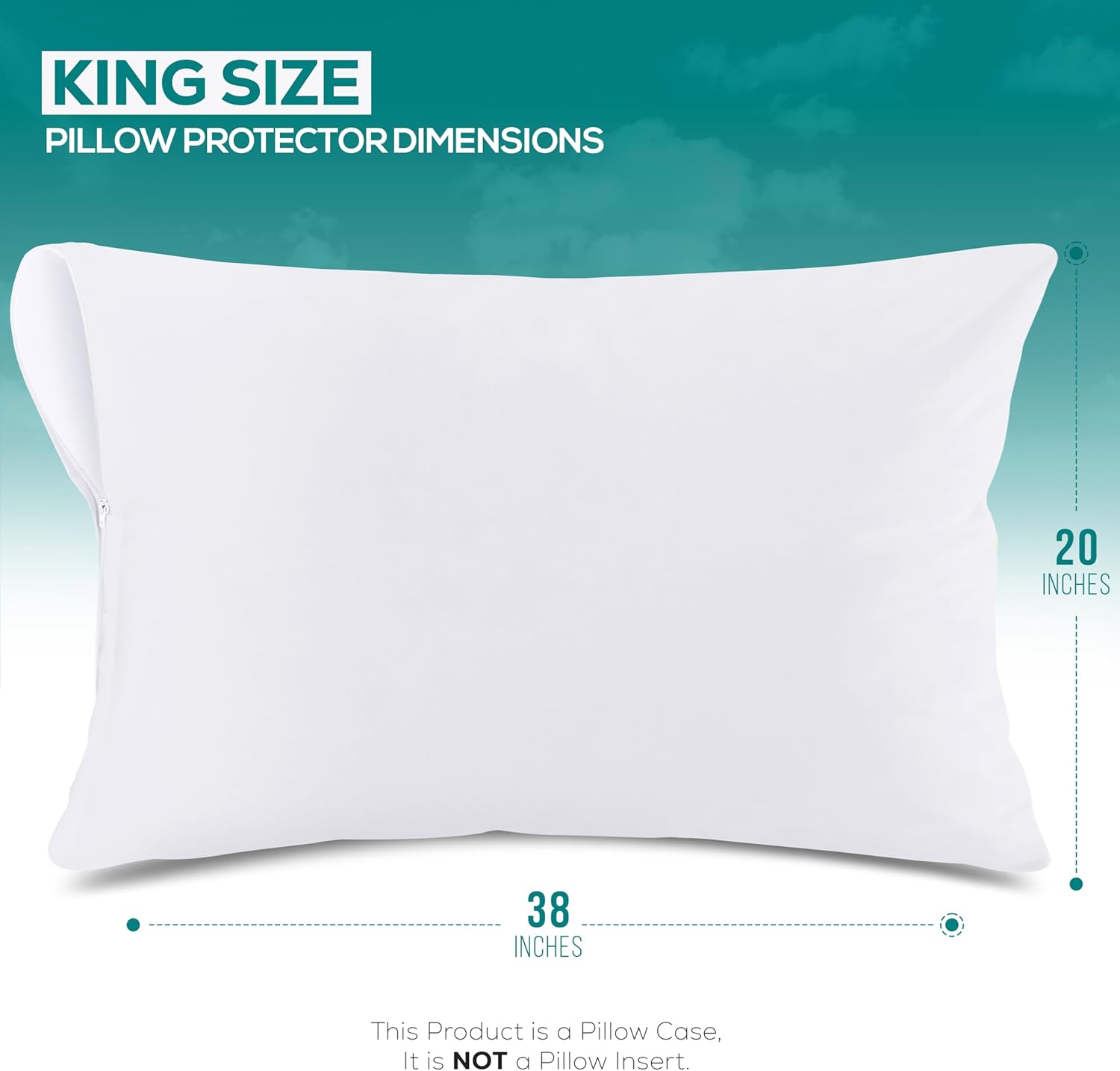 Utopia Bedding King Size Pillow Protectors - Zippered, Bed Bug & Dust Mite Proof, Ultra Soft, Waterproof | Set of 2 (White)