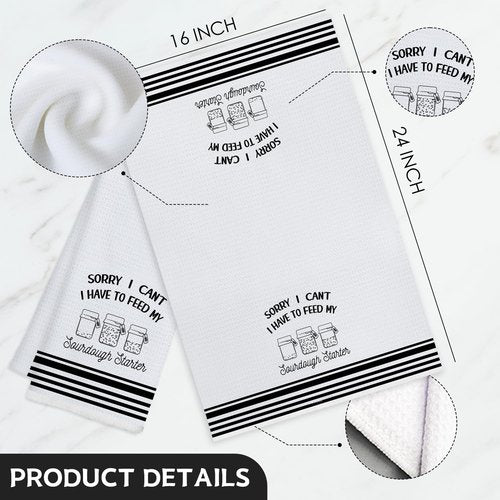 Koesus Funny Sourdough Baking Kitchen Towels, Gifts for Sourdough Bakers Tea Dish Towels for Kitchen, Baking Lover Gifts Decorative Hand Towels, 16x24 Inch