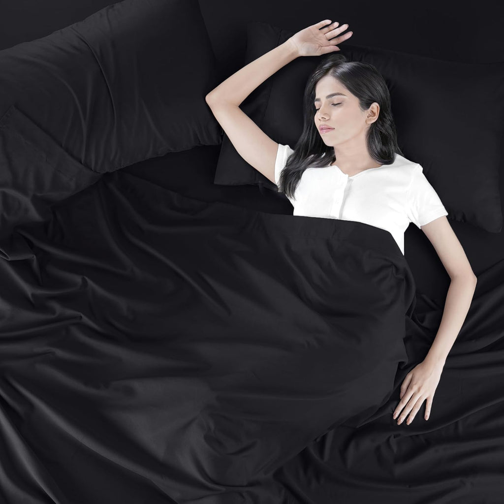 Utopia Bedding Queen Bed Sheets Set - 2-Piece Brushed Microfiber - Fade & Shrinkage Resistant - Easy Care (Black)