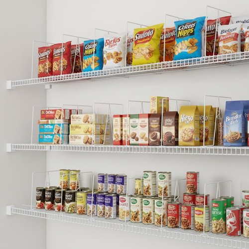 ziroland Wire Shelf Dividers - White Closet Organization & Storage Organizer - No Tool Shelf Divider for Wire Shelves - Metal Shelf Accessories – for 12“ Deep Wire Shelves – Tall 12” Height – 24 Pack