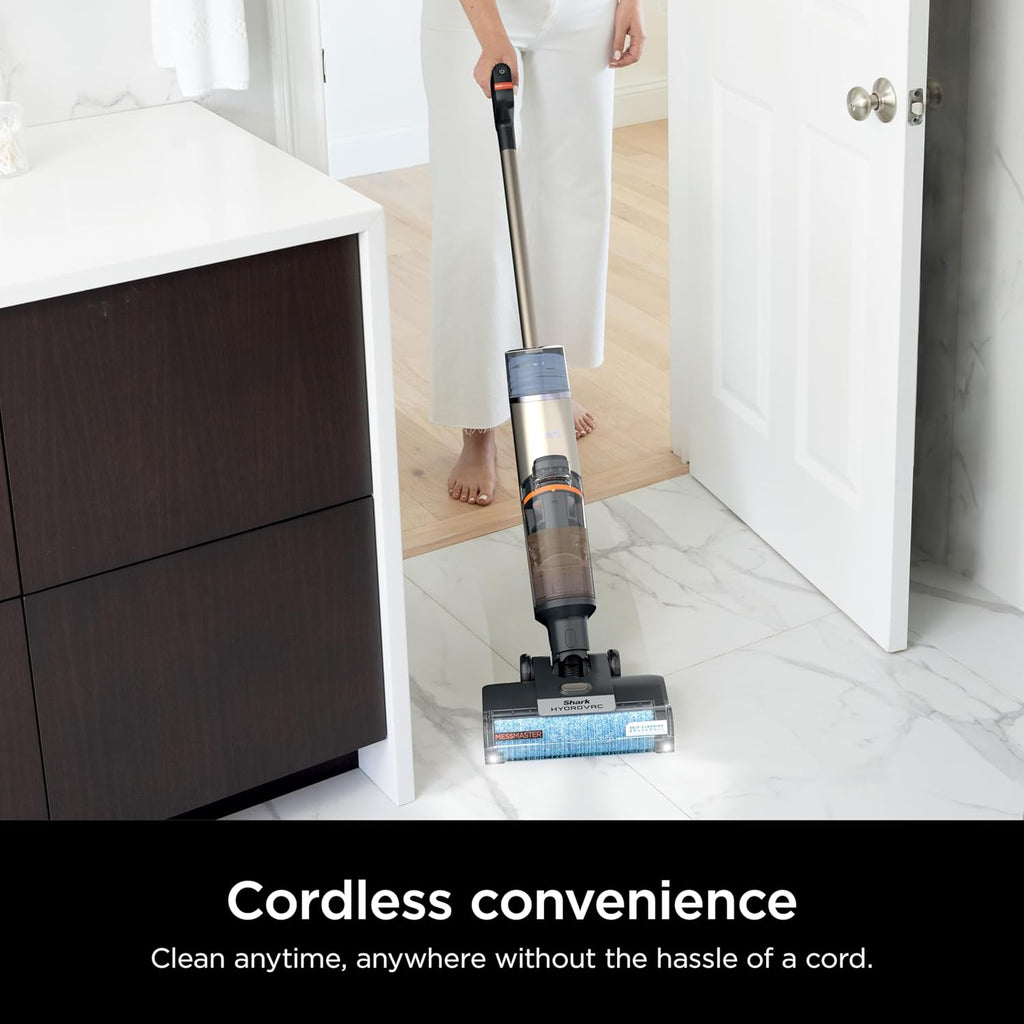 Shark HydroVac MessMaster Cordless Wet Dry Vacuum Cleaner - 3-in-1 Self-Cleaning System, Lightweight & Powerful Suction for Hard Floors & Area Rugs - Rose Gold