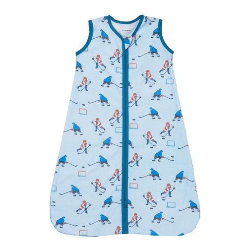 LollyBanks Sleep Sack, 100% Cotton Baby Sack 0.5 TOG Lightweight, 2-Way Zipper Sleep Sacks Soft, 0-6 Months Newborn Sleeper for Baby Boys (Ice Hockey Print)