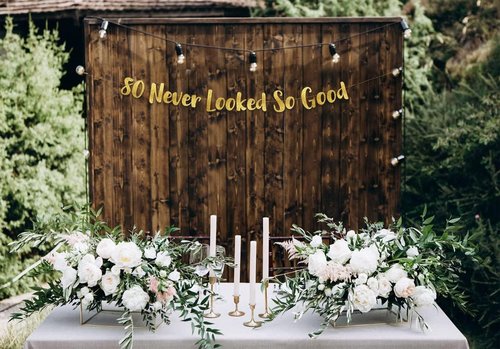Gold Glitter Banner by Pre-Strung - Stunning 80th Birthday Decorations for Men & Women