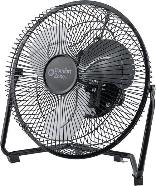 Comfort Zone 9-Inch High-Velocity Desk Fan - All-Metal 3-Speed Turbo Air Circulator | Quiet & Tilt Adjustable for Home & Office