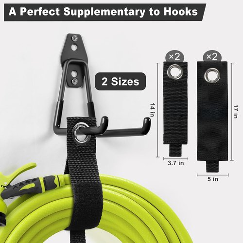 LANDNEOO Garage Hooks - 20-Pack Heavy-Duty Steel Wall Mount Organizers with Anti-Slip Coating for Ladders, Bikes & Tools - Black