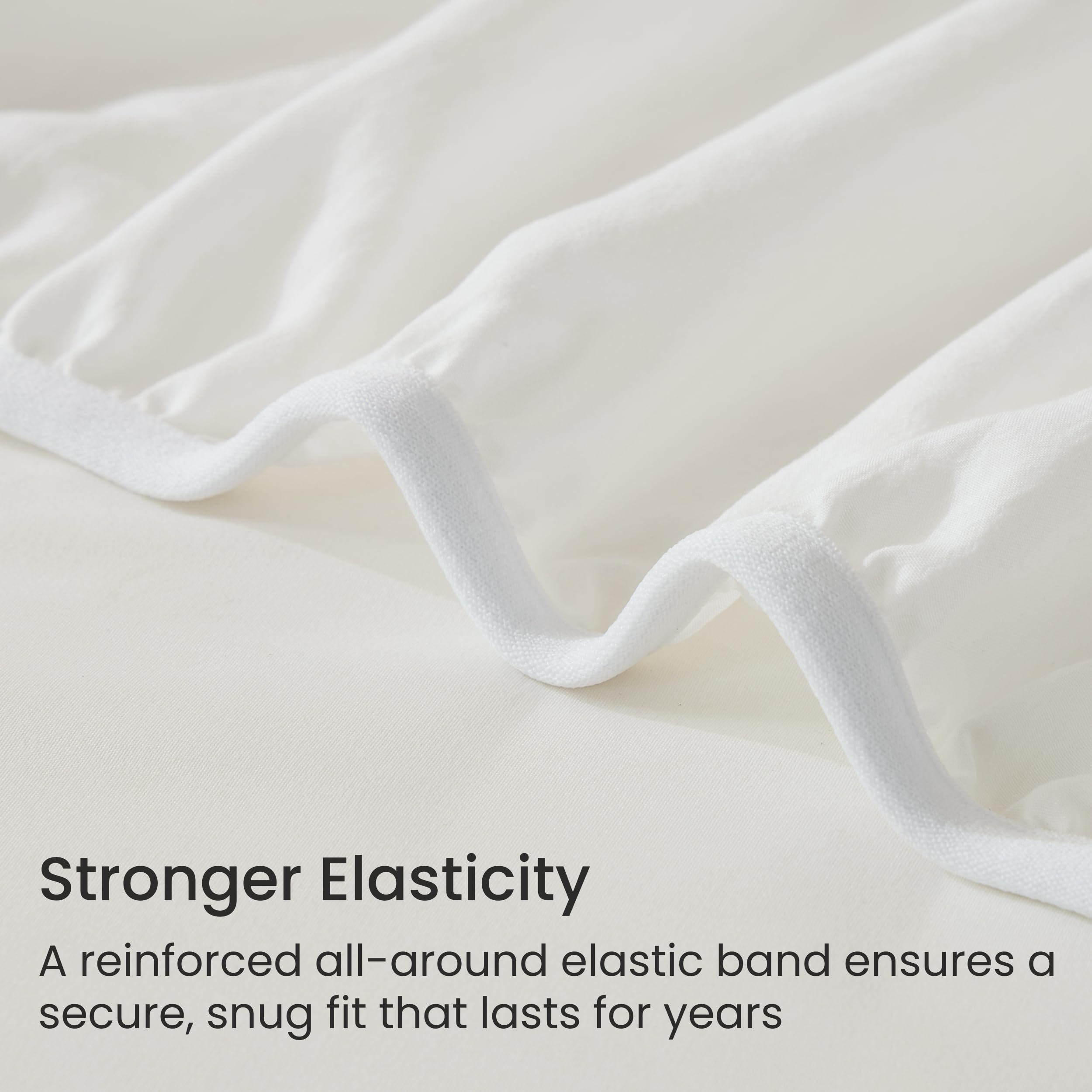 GOKOTTA King Fitted Sheet Only, 16-Inch Deep Pocket King Size Fitted Sheet with Elastic Corner Straps -Washed & Brushed Microfiber Polyester- Ultra Soft, Hotel Luxury, Non Slip, Wrinkle-Free - White