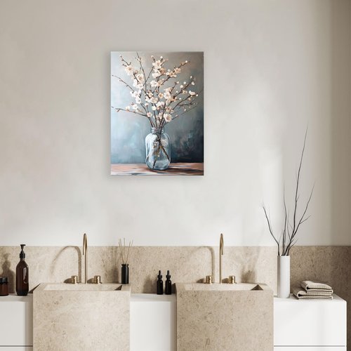 daktenn Floral Canvas Wall Art Bathroom Wall Art Pictures Wall Decor Home Decor Wall Decor for Bedroom Livingroom 24x32 Inches