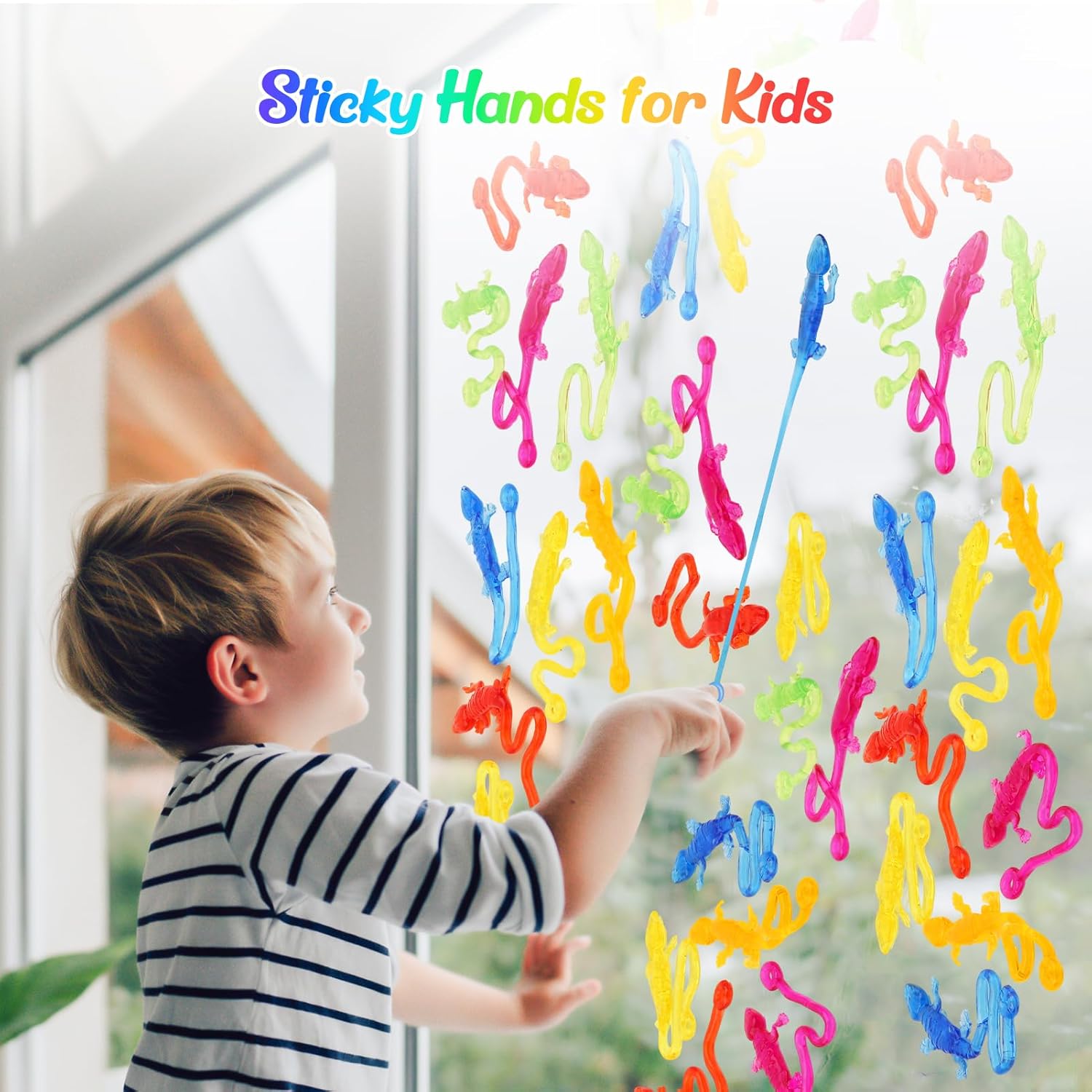 Skiennix 30 PCS Sticky Gecko Toys - Stretchable Lizard-Shaped Party Favors & Classroom Prizes