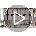 RetroRevel 6 Pcs 10-Inch Buffalo Plaid Cabinet Bows with 87in Straps, No-Nail Hook-and-Loop