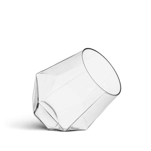 Munfix Plastic Stemless Wine Glasses 32 Pack - Diamond Shaped Unbreakable Disposable 12 Oz Clear Plastic Wine Champagne Whiskey Cups, Shatterproof Recyclable and BPA-Free