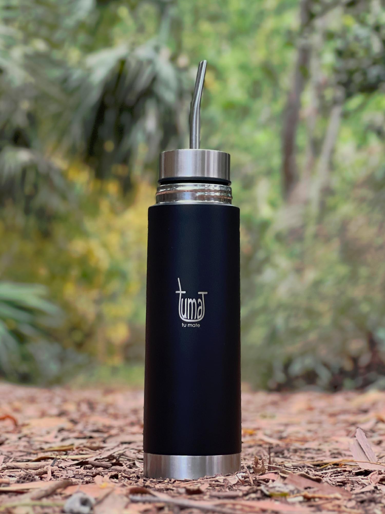 Mate Listo Automate – Auto Mate Insulated Bottle with Spout | Fluvion Self-Serving System for Yerba Mate | Two gifts | 16.9 fl oz Stainless Steel | Argentinian Mate Automatic Kit