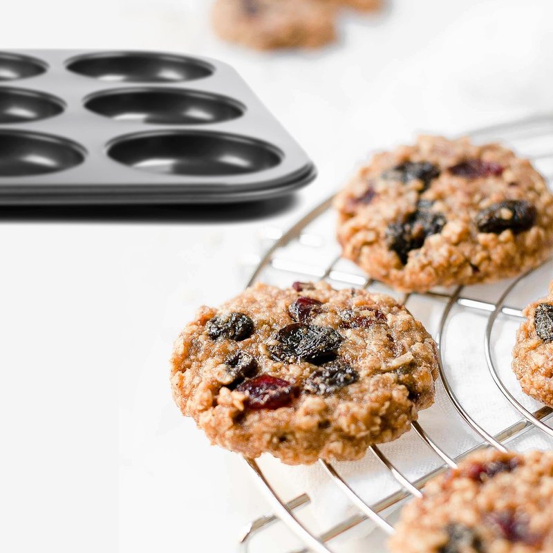 Yomvzake Muffin Top Pan 2 Pack Baking Pans Whoopie Pie Pan, Nonstick 3 Inch Yorkshire Pudding Pan for Pansuffin, Moon Pie, Cookies, Small Hamburger Bun