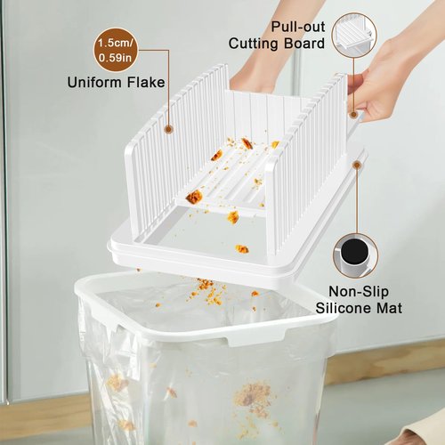 Kiss Core Upgrade Pull Out Bread Slicer for Homemade Bread, Foldable Bread Slicing Guide,Removable Cutting Board, Slice Evenly, Bread cutter slicer Suitable for Bread Making Supplies