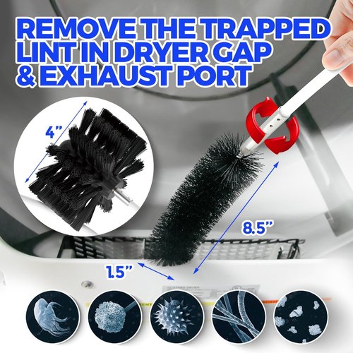 Holikme Dryer Vent Cleaner Kit - 40 Feet Flexible Lint Brush with Drill Attachment for Easy Cleaning