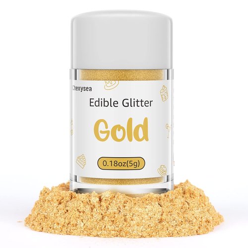 Edible Glitter by [Brand Name] - Food-Grade Drink Glitter for Cupcakes, Cookies & Beverages | Gold Color